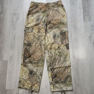 Vtg Mossy Oak Pants Men Medium Brush Camo Cargo Baggy Hunting Explorer Midweight
